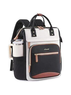 Women 15.6 Inch Laptop Backpack Waterproof Travel College Bookbag Cup Holder Bag